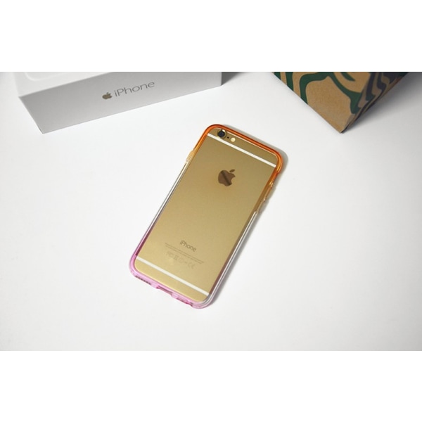 Gradient färgade Bumper till iPhone 6/6S - Olika färger MultiColor Rosa/Gul