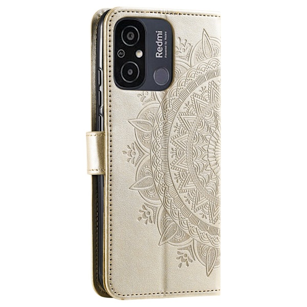 SKALO Xiaomi Redmi 12C 4G Mandala lompakkokotelo - Kulta Gold