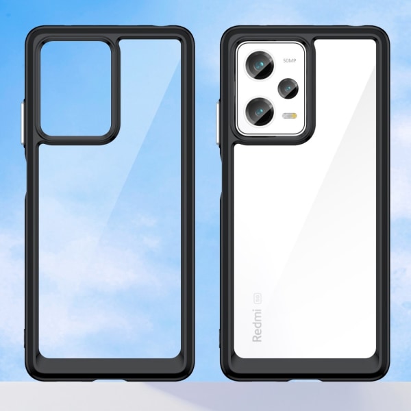 SKALO Xiaomi Redmi Note 12 Pro 5G Transparent TPU Bumper Skal - Svart