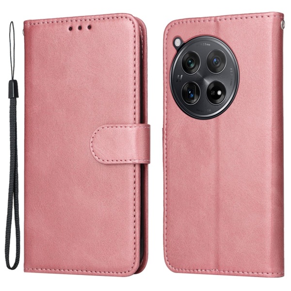 SKALO OnePlus 12R 5G PU-nahkainen Lompakkokotelo - Valitse väri Pink