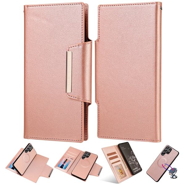 SKALO Samsung S23 Ultra DOLIZMA 2 i 1 Magnet Plånboksfodral - Roséguld Rosa guld