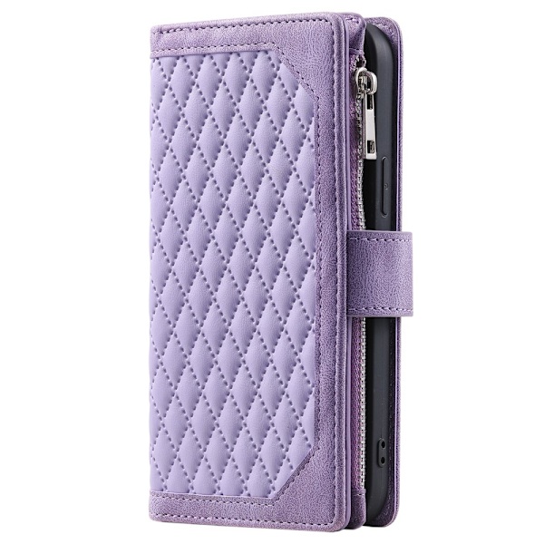 SKALO Motorola Moto G04 Big Wallet Quiltat Plånbok - Lila Lila