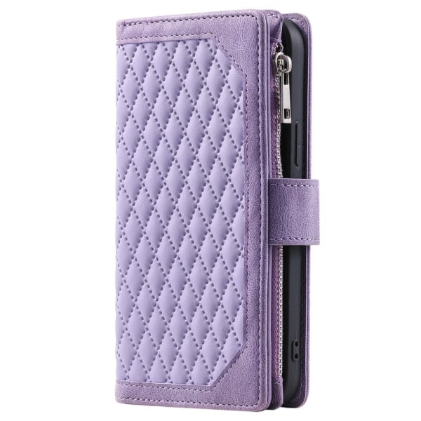 SKALO Motorola Moto G04 Big Wallet Quilted Flip Cover - Lilla Purple