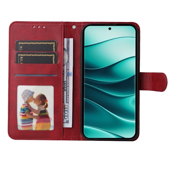 SKALO Xiaomi Redmi Note 14 Pro+ 5G PU-läder Plånboksfodral - Fler färger Röd