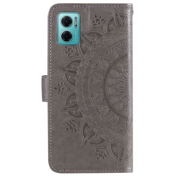 SKALO Xiaomi Redmi 10 5G Mandala Plånboksfodral - Grå grå