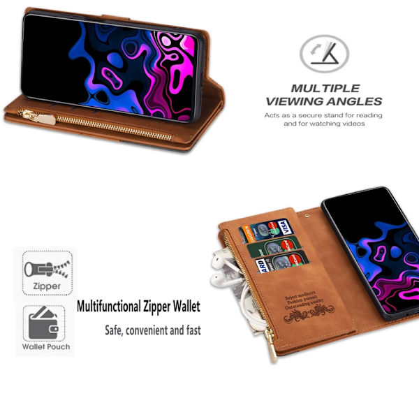Xiaomi 13T/13T Pro BINFEN COLOR Embossed Plånboksfodral - Brun Brun