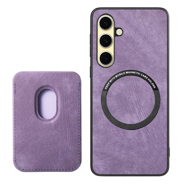 SKALO Samsung A36 5G PU-nahkainen magneettinen korttikotelo Suojakuori - Violetti Purple