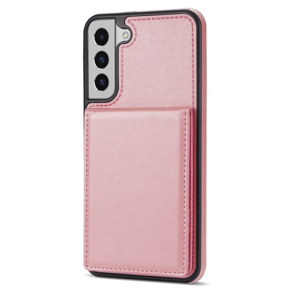 SKALO Samsung S23 PU-nahkainen Suojakuori Lompakolla - Ruusukult Pink gold