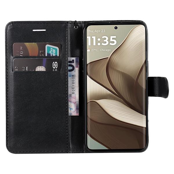 SKALO Motorola Edge 50 5G PU-læder Pungetui - Vælg farve Black