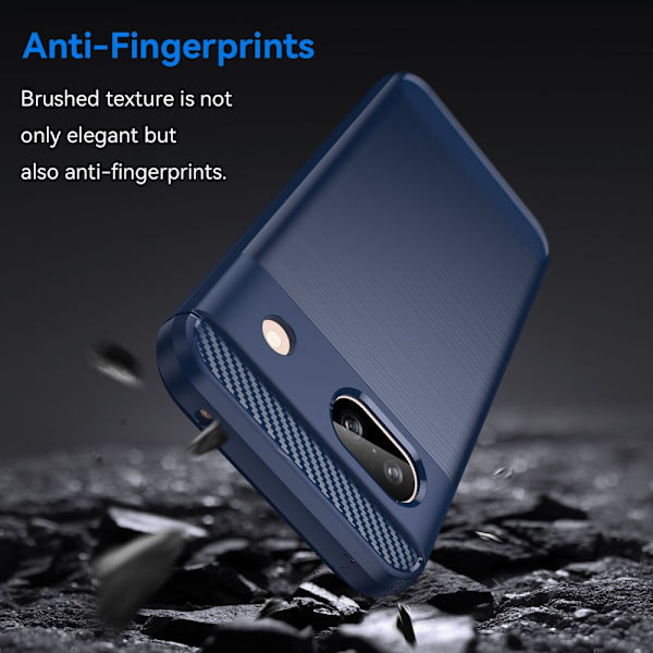 SKALO Google Pixel 8a Armor Carbon Stöttåligt TPU-skal - Fler färger Blå