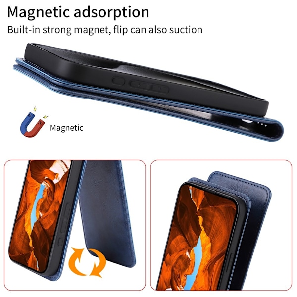 SKALO iPhone 16e Vertical PU-Läder Skal - Svart Svart