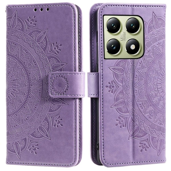 SKALO Xiaomi 14T Pro Mandala Flip Cover - Lilla Purple