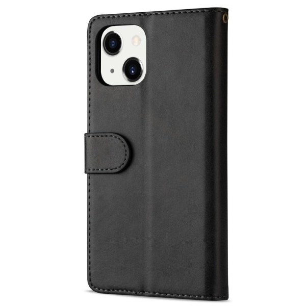 SKALO iPhone 15 Plus Plånboksfodral i PU-Läder med Dragkedja - S Svart