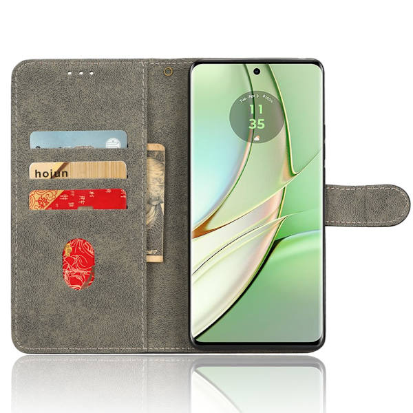 SKALO Motorola Edge 40 5G Flip Cover m. pung i PU-læder - Grøn Green