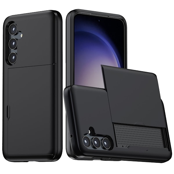 SKALO Samsung S25+ Armor Korthållare Skal - Svart Svart