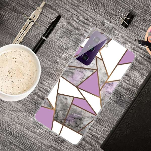 SKALO Samsung S21 FE Marmor TPU-skal - Motiv 10 Multicolor