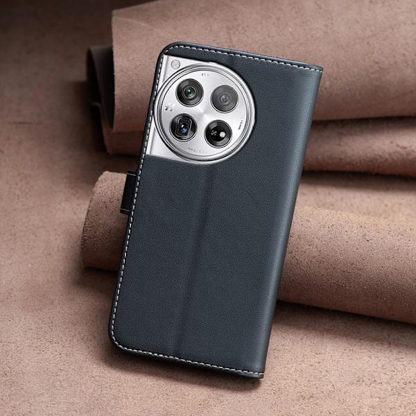 OnePlus 12 5G BINFEN COLOR Embossed Plånboksfodral - Svart Svart