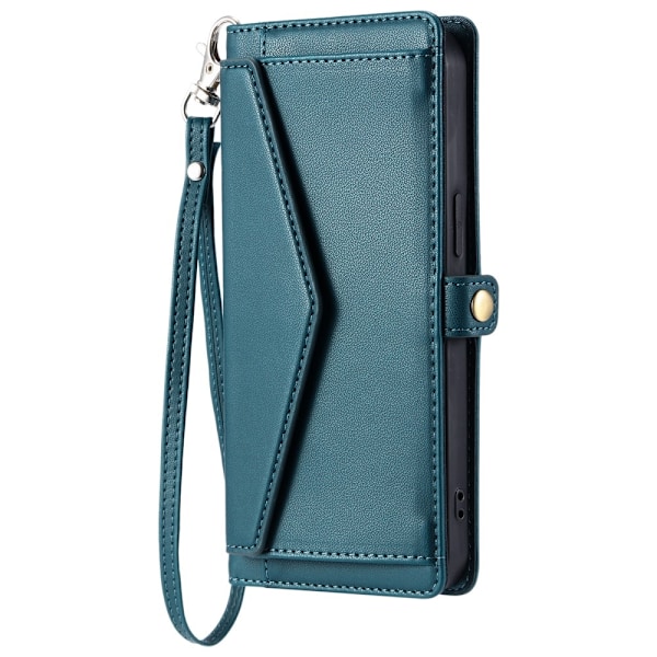 SKALO iPhone 16e PU-Läder Envelope Plånboksfodral - Grön Grön