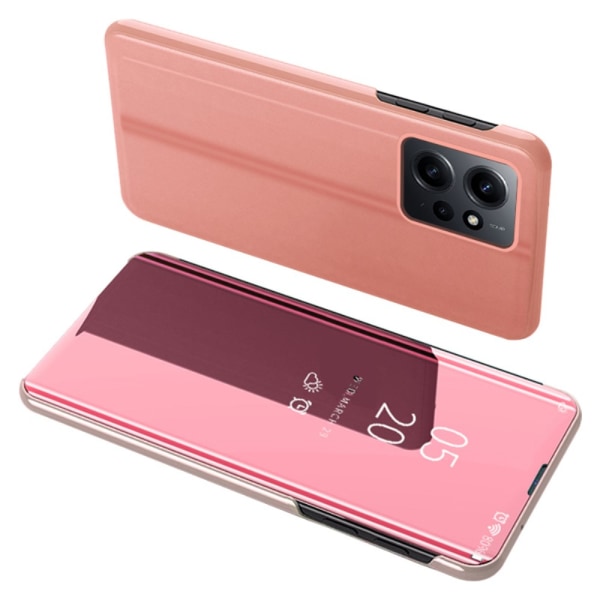 SKALO Xiaomi Redmi Note 12 4G Clear View Spegel fodral - Roségul Rosa guld
