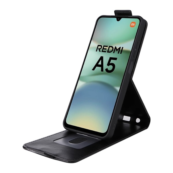 SKALO Xiaomi Redmi A5 4G Vertikalt PU-læder cover Cover - Sort Black