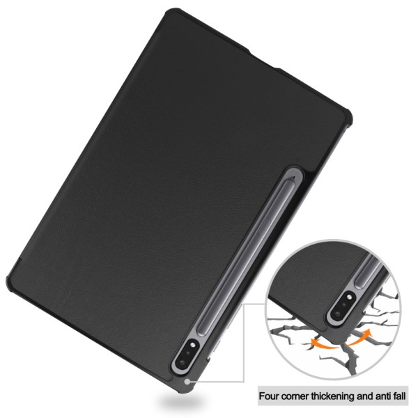 SKALO Samsung Tab S8 Trifold Flip Cover - Sort Black