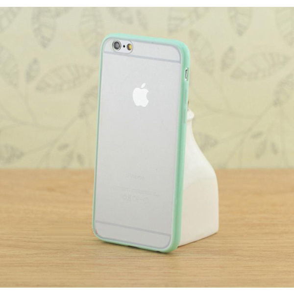 Transparent frostat skal med färgad ram iPhone 6/6S Plus - fler färger Grön