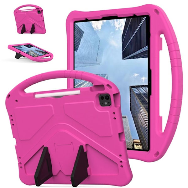 SKALO iPad Pro 13 (2024) Lasten suojakotelo, jossa on kahva ja jalusta - Pinkki Pink