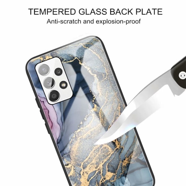SKALO Samsung A53 5G Marmor hærdet glas TPU Cover - #2 Multicolor