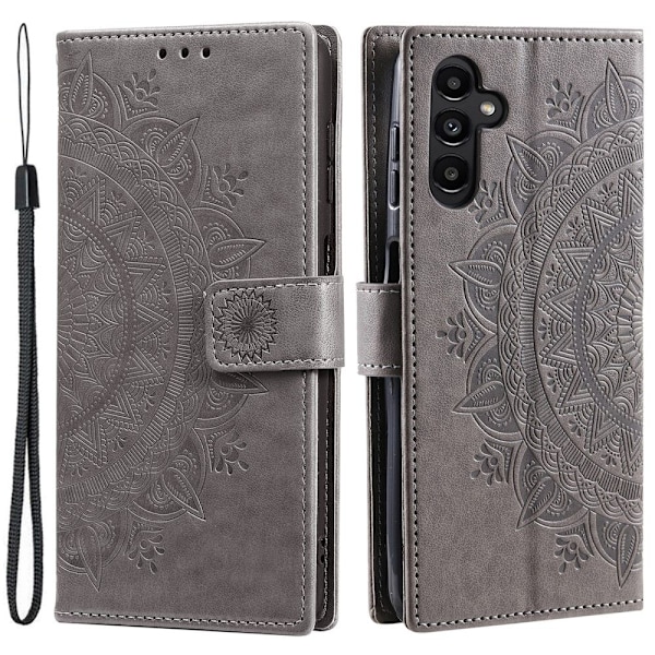 SKALO Samsung S25+ Mandala Lompakkokotelo - Harmaa Grey