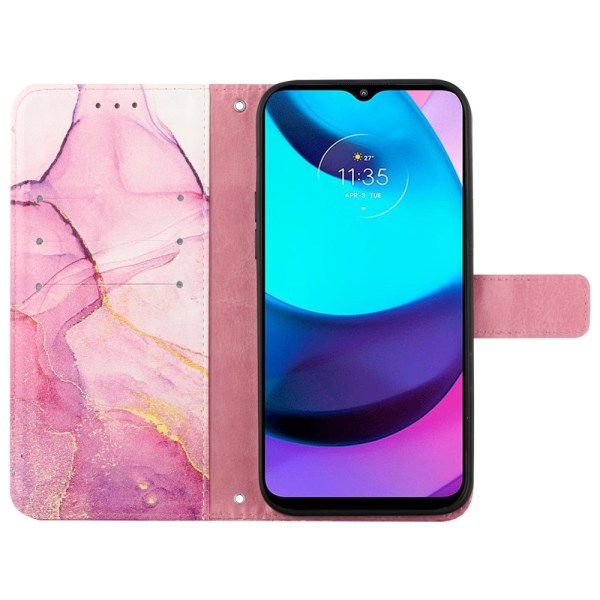 SKALO Motorola Moto G14 Marmori 3D Lompakkokotelo Pink