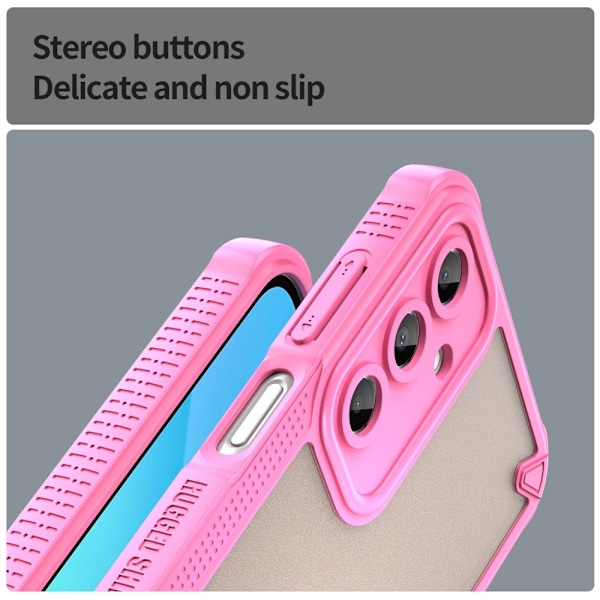 SKALO Samsung A16 Armor Hybrid Frosted Suojakuori - Pinkki Pink