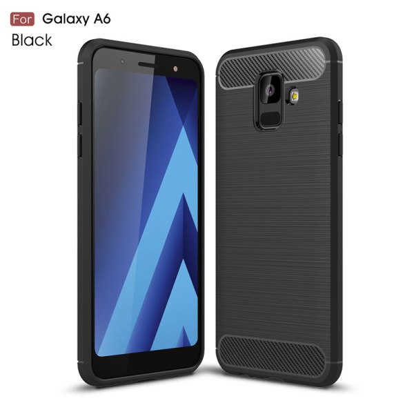 Stødsikker Armour Carbon TPU etui Samsung A6 2018 - flere farver Black