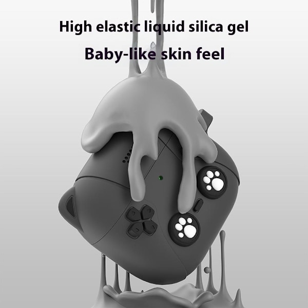 SKALO AirPods 4 Cute Cat Controller Fodral - Svart Svart