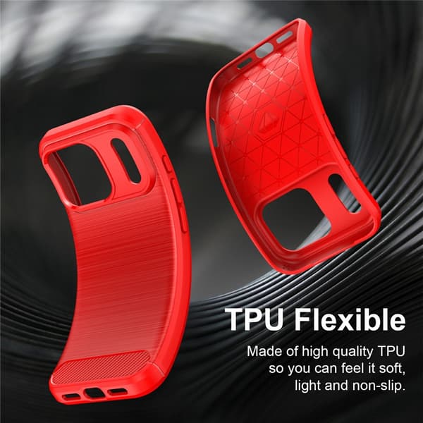 SKALO Armor Carbon  för iPhone 18 Pro Max Cover til iPhone 18 Pro Max - Vælg farve Red