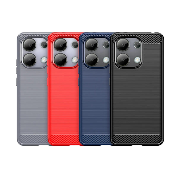 SKALO Xiaomi Redmi Note 13 Pro 5G Armor Carbon Stöttåligt TPU-skal - Fler färger Röd