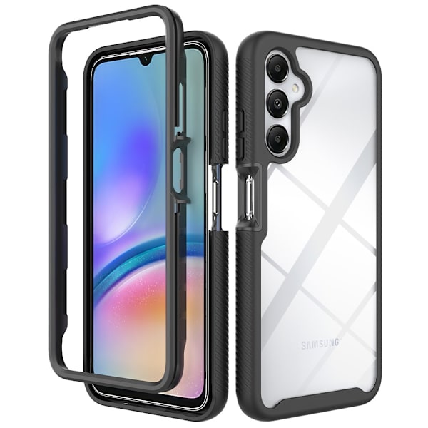 SKALO Samsung A05s 4G Stødsikker Clear Hybrid Cover - Sort Black