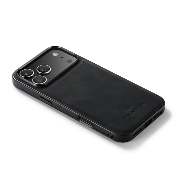 DG MING Premium PU-læder Hybrid Cover til iPhone 18 Pro - Sort Black