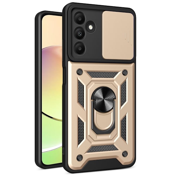 SKALO Samsung A15 5G Armor hybridi metallirengas kameran liukusäädin - Kulta Gold