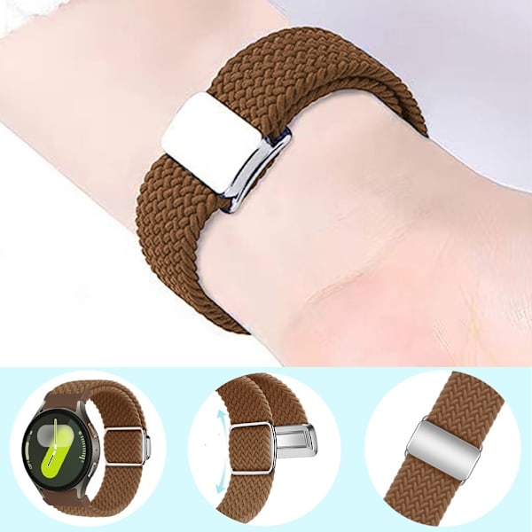 SKALO Punottu Tygaranneke Samsung Watch 6 Classic 43mm/47mm - Valitse väri Beige