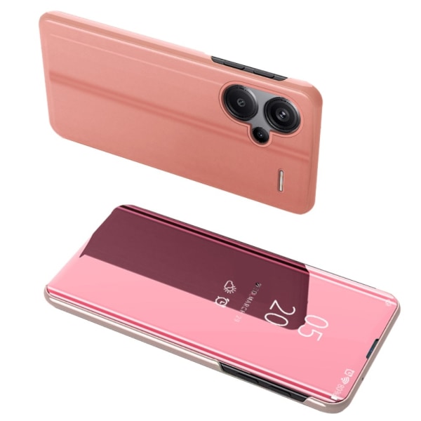 SKALO Xiaomi Redmi Note 13 Pro+ Clear View Spegel fodral - Roség Rosa guld