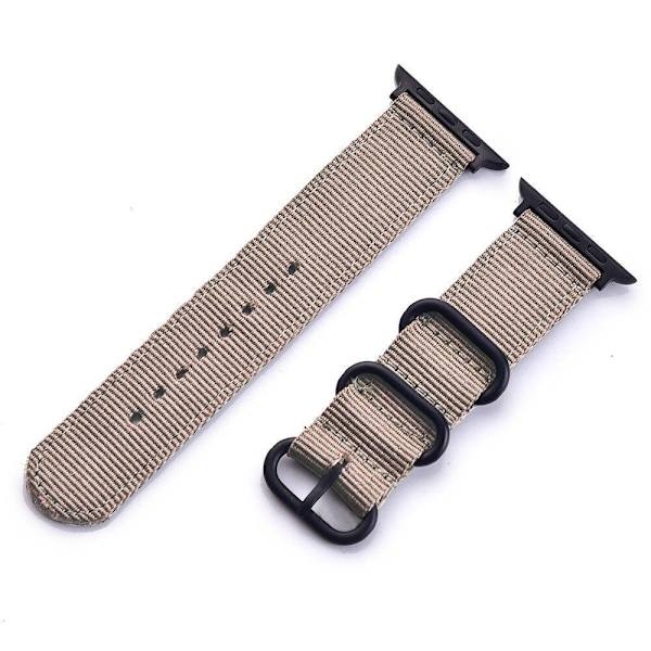 SKALO Nato-armbånd Nylon Apple Watch Series 4-6 44mm - Vælg farve Beige