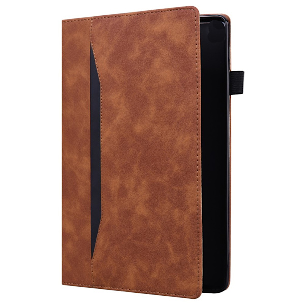 SKALO Samsung Tab S7/S8 PU-læder pungetui med rum til penne - Brun Brown