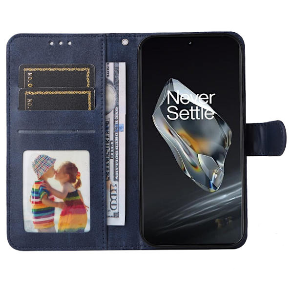 SKALO OnePlus 12 5G PU-læder Pungetui - Vælg farve Blue