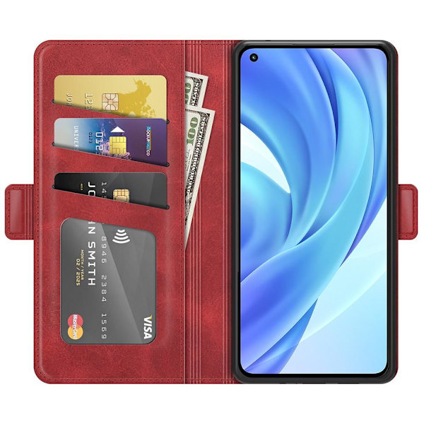 SKALO Xiaomi Mi 11 Lite Premium Plånboksfodral - Röd Red