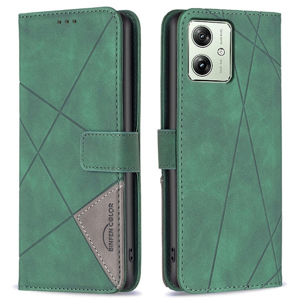 Motorola Moto G54 5G BINFEN COLOR Embossed Plånboksfodral - Grön Grön