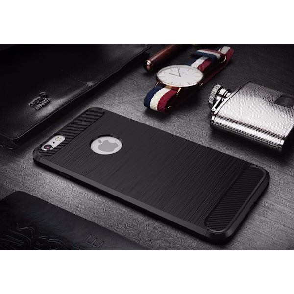 SKALO iPhone 6/6S Armor Carbon Iskunkestävä TPU suojakuori - Valitse väri Red