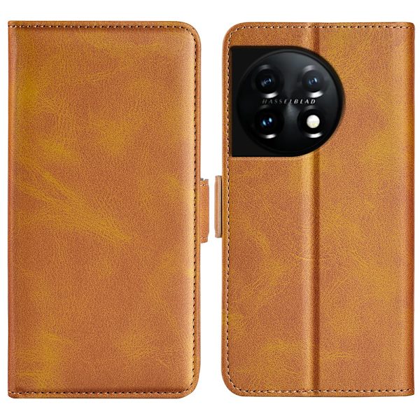 SKALO OnePlus 11 5G Premium Wallet Lompakkokotelo - Vaaleanruskea Light brown