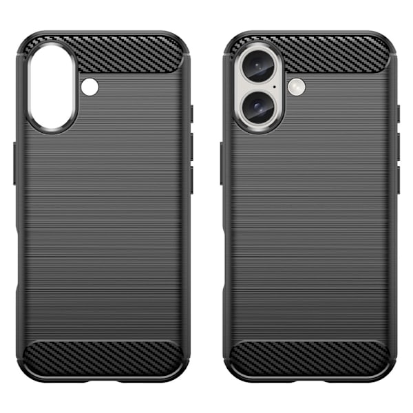 SKALO iPhone 16 Armor Carbon Stöttåligt TPU-skal - Fler färger Svart