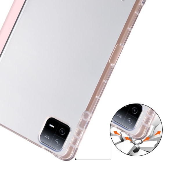 SKALO Xiaomi Pad 6 Trifold Fodral med Transparent Baksida - Rosa Rosa