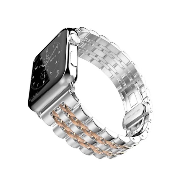 SKALO Metalliranneke, 5 lenkkiä Apple Watch Series 1-3 42mm - Valitse väri Pink gold